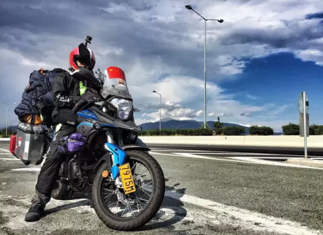 He rode a domestic motorcycle and traveled to 21 countries in Europe and Asia at the age of 30!