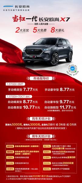 Changan Auchan X7 hot sale, lifelong 