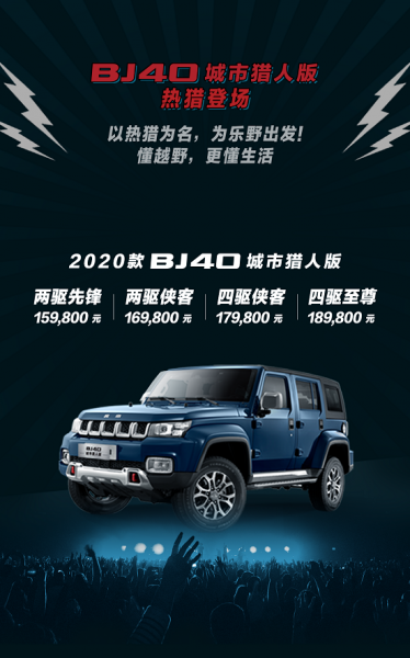 Starting from RMB 159,800, Beijing Off-Road 2020 BJ40 City Hunter Edition is on the market