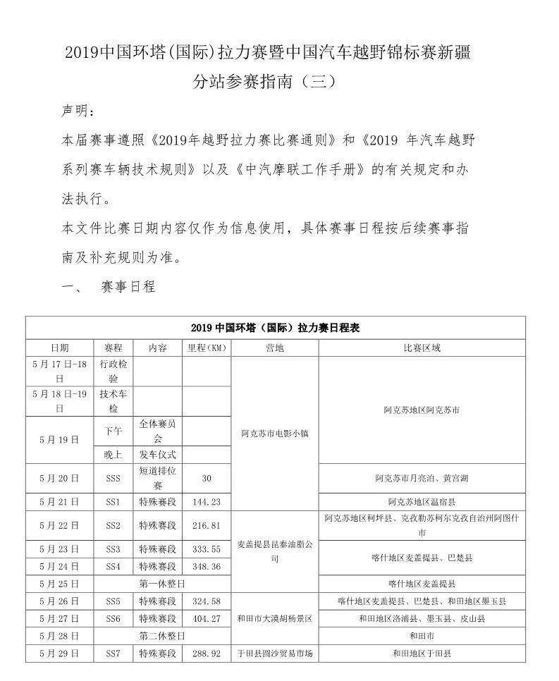 2019 China Tower (International) Rally Competition Participation Guide (3)