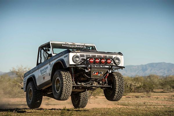 Old and strong 1968 Ford Bronco modified off-road racing car